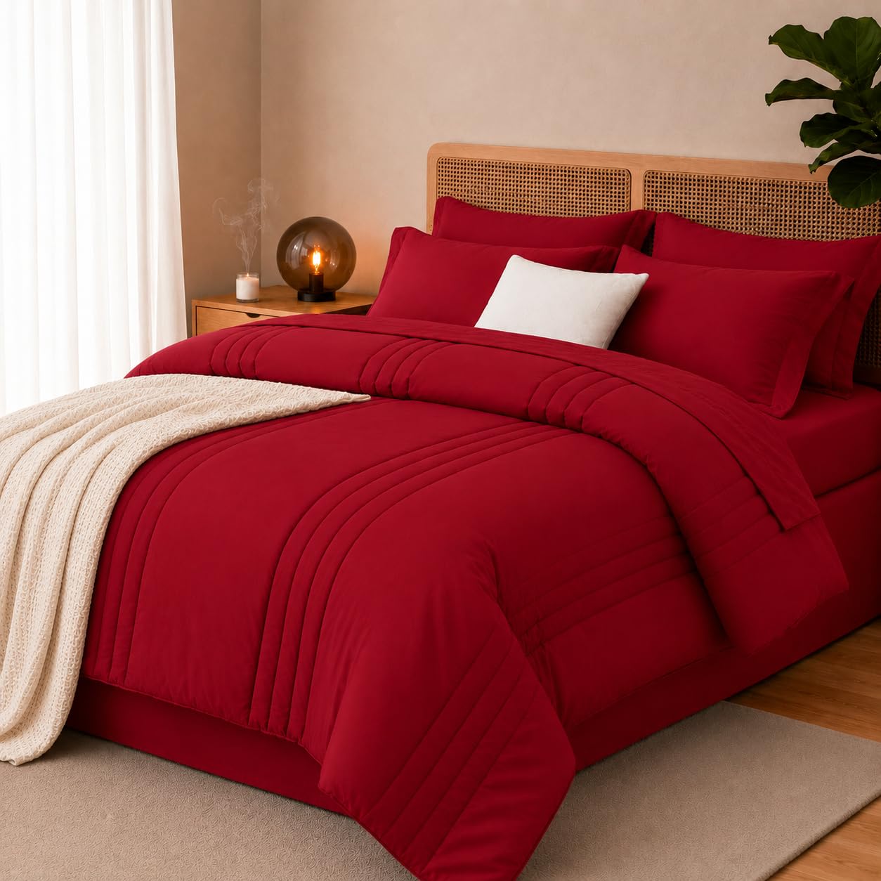 Velorose Red Full Comforter Set