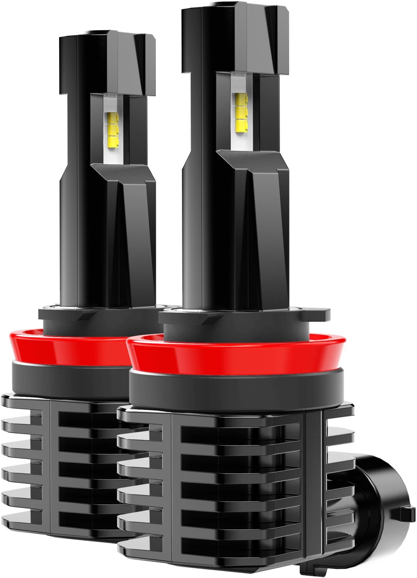 BEAMTECH H11 LED Bulb, 12000LM 60W Fanless In Line H8 H9 6500K Xenon White