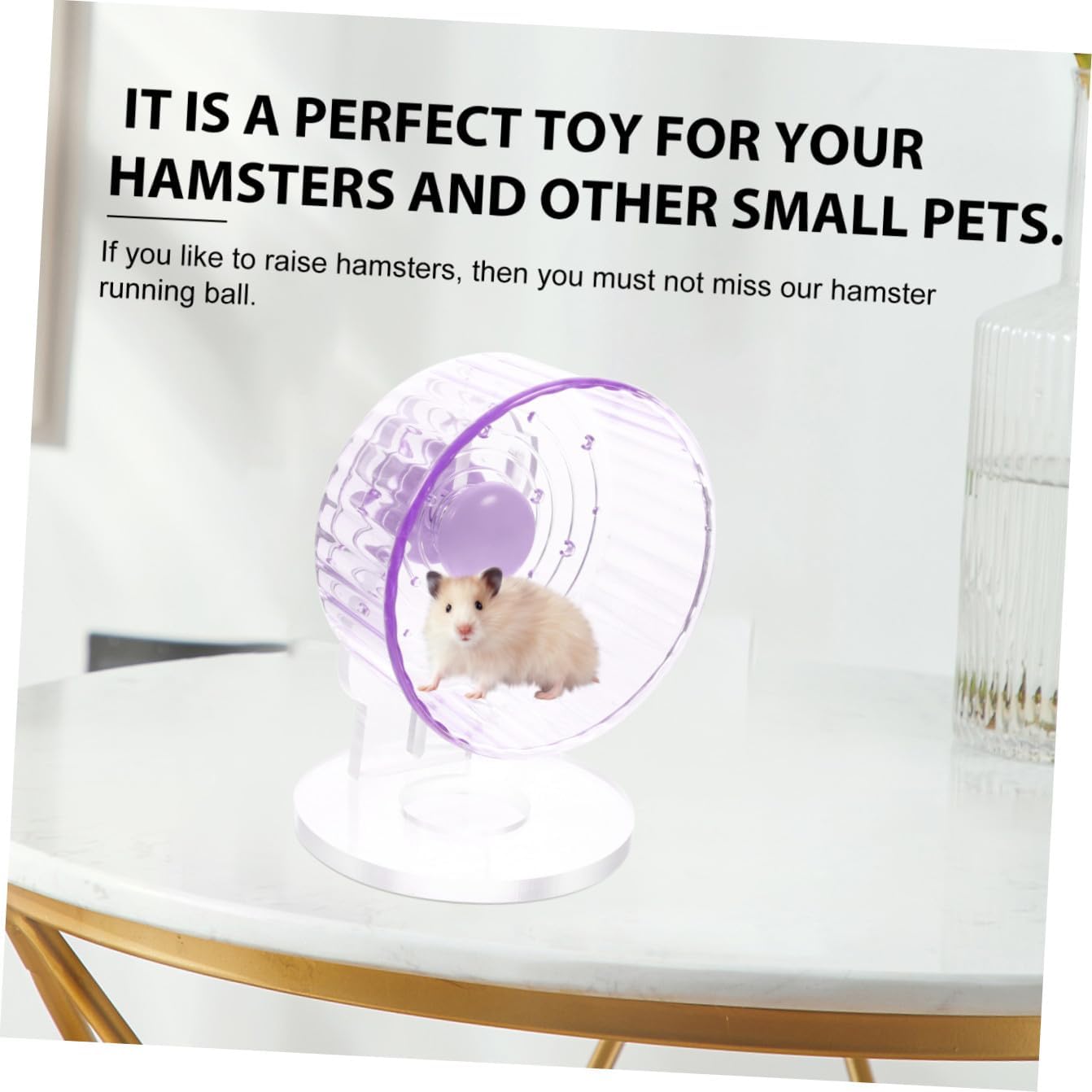 BESPORTBLE Silent Large Hamster Exercise Wheel with Base, 14cm Rotating Running Wheel for Guinea Pigs, Hedgehogs and Chinchillas, Quiet Small Animal Cage Accessory