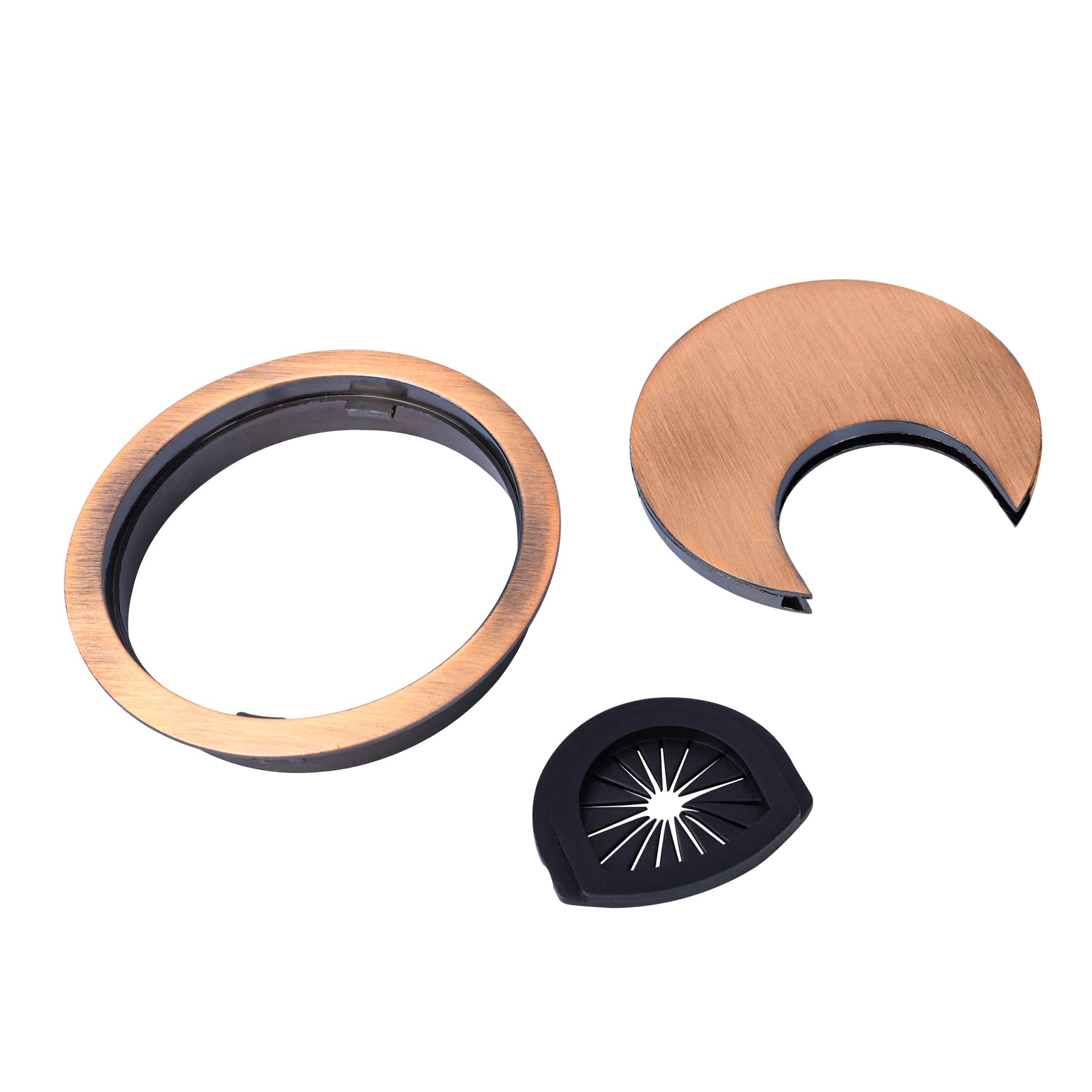 2Pcs 60mm Desk Cable Grommets, Desk Plug Hole Cover, Computer Desk Metal Cable Hole - Image 2