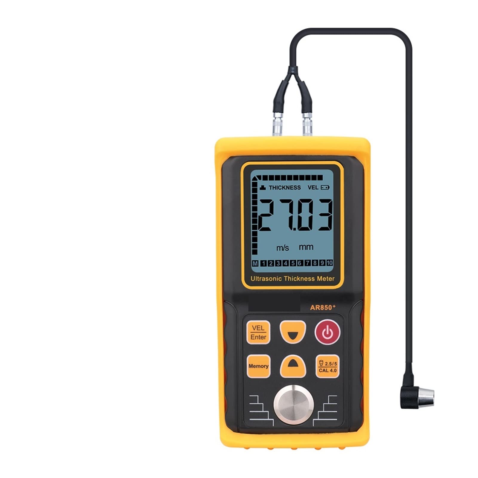 CUDTAPI Portable Digital High Precision Ultrasonic Thickness Gauge Tester Sound Velocity Meter Metal Width Measuring Instrument 1.2 To 225MM For Steel Aluminium Plate