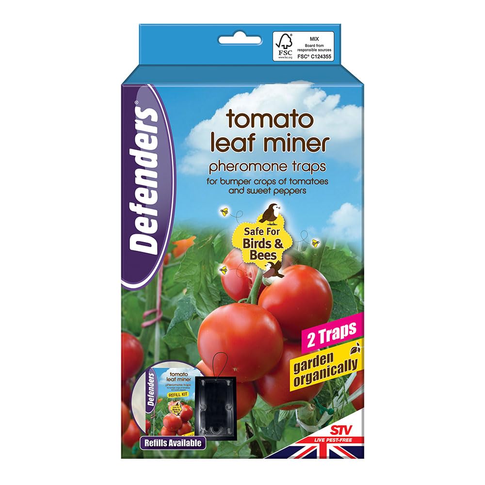 Defenders Tomato Leaf Miner Pheromone Trap – Twinpack, Refillable, Re-usable For Bumper Crops of Tomatoes and Sweet Peppers