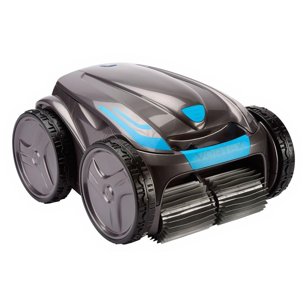Zodiac Vortex OV 5300 SW - Limpiafondos Automático 4WD Piscinas de hasta 12x6 m. Indicador de Filtro Lleno, Cable Enrollable Anti-Nudos de 18 m y Carrito. Limpia Suelo, Paredes y línea de Agua