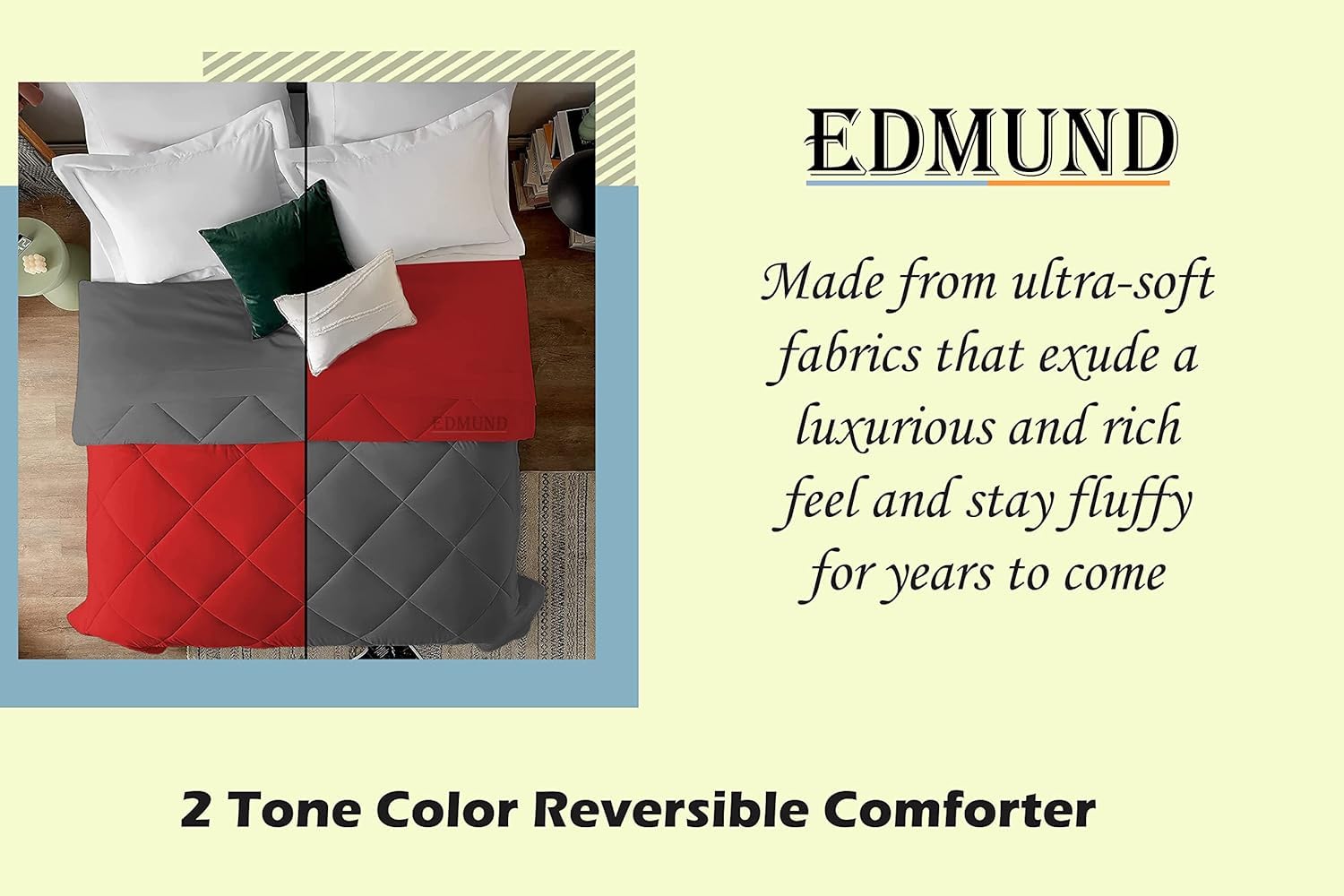EDMUND - Duvet 500 GSM Winter Blanket Microfiber Duvet Reversible Comforter for King Size Comforter (92" x 106") Inches - 500 GSM Comforter | Sage&Silver 2