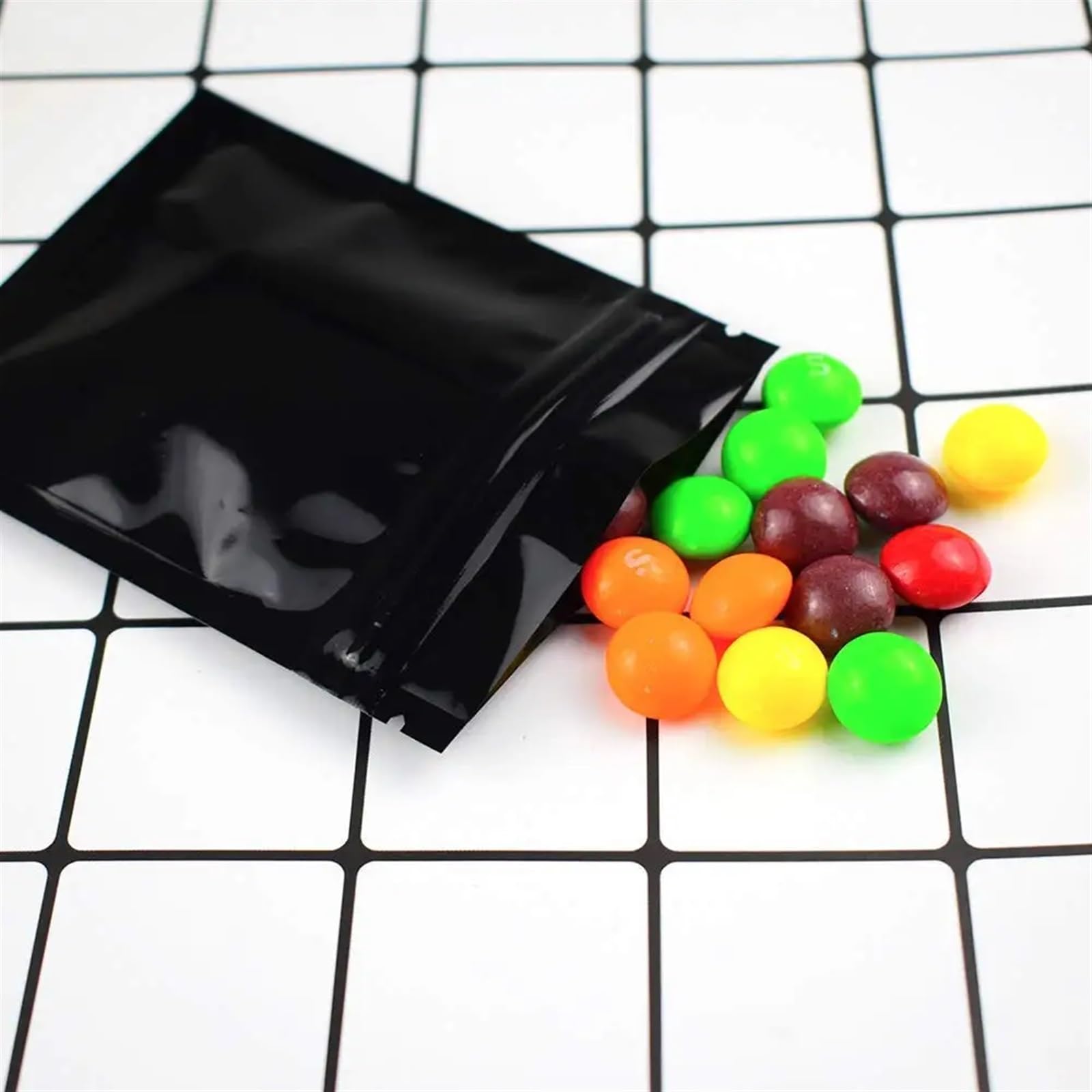 Sacchetti piatti con chiusura a zip, Borse portaoggetti piatte con chiusura a zip multicolori di varie dimensioni(White,14x20cm)
