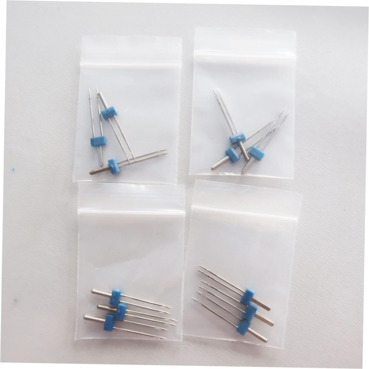 Zwillingsnadel für Nähmaschine 3mm Blau Metall 100 Stück C01-005-00171 | Doppelnadel, 1 Beutel, für Haushaltsnähmaschinen, Elektrische Multifunktions Ausführung