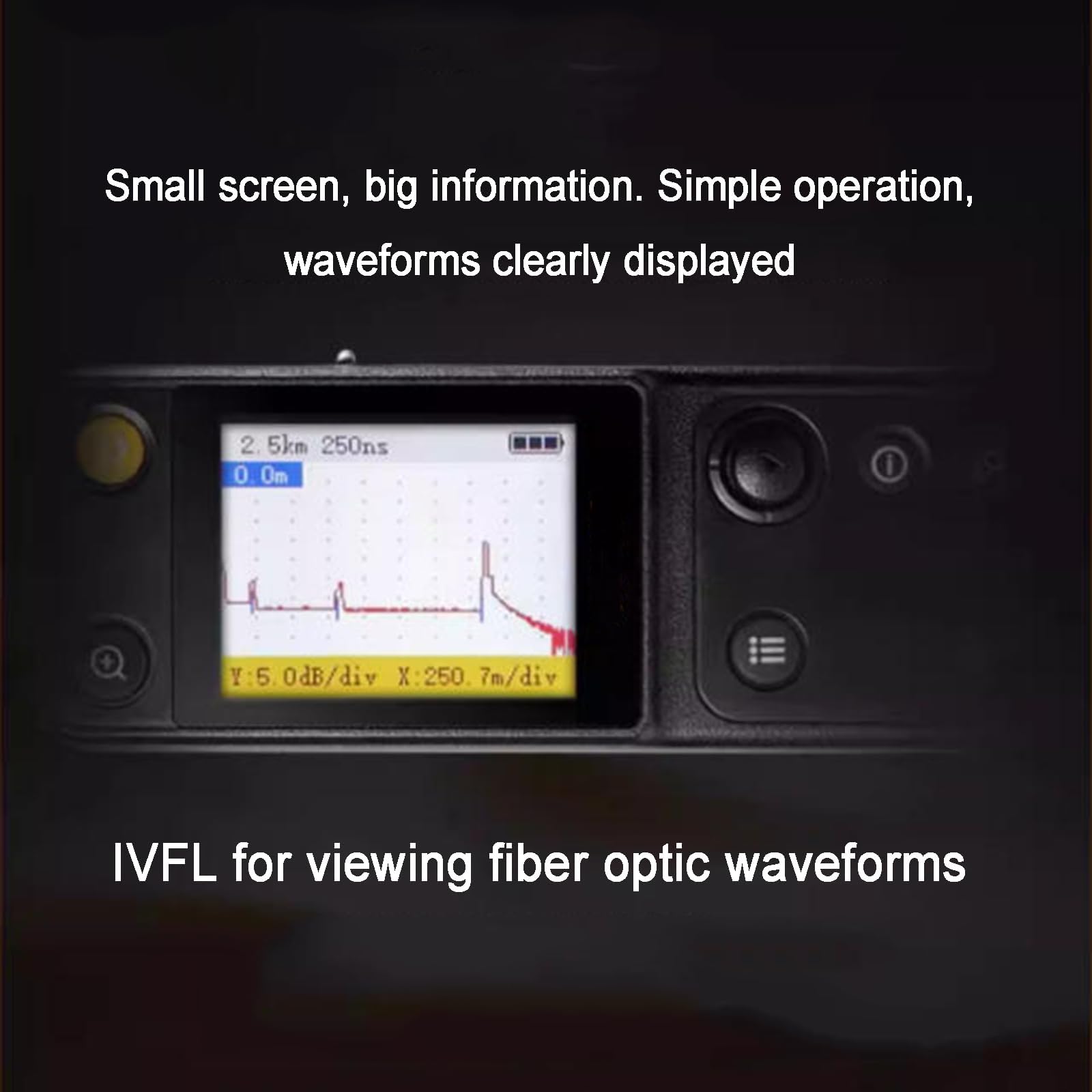 Localizador visual de fallos de fibra, detector óptico de fallos de 20 km, pantalla gráfica, puerto dual, para pruebas de red