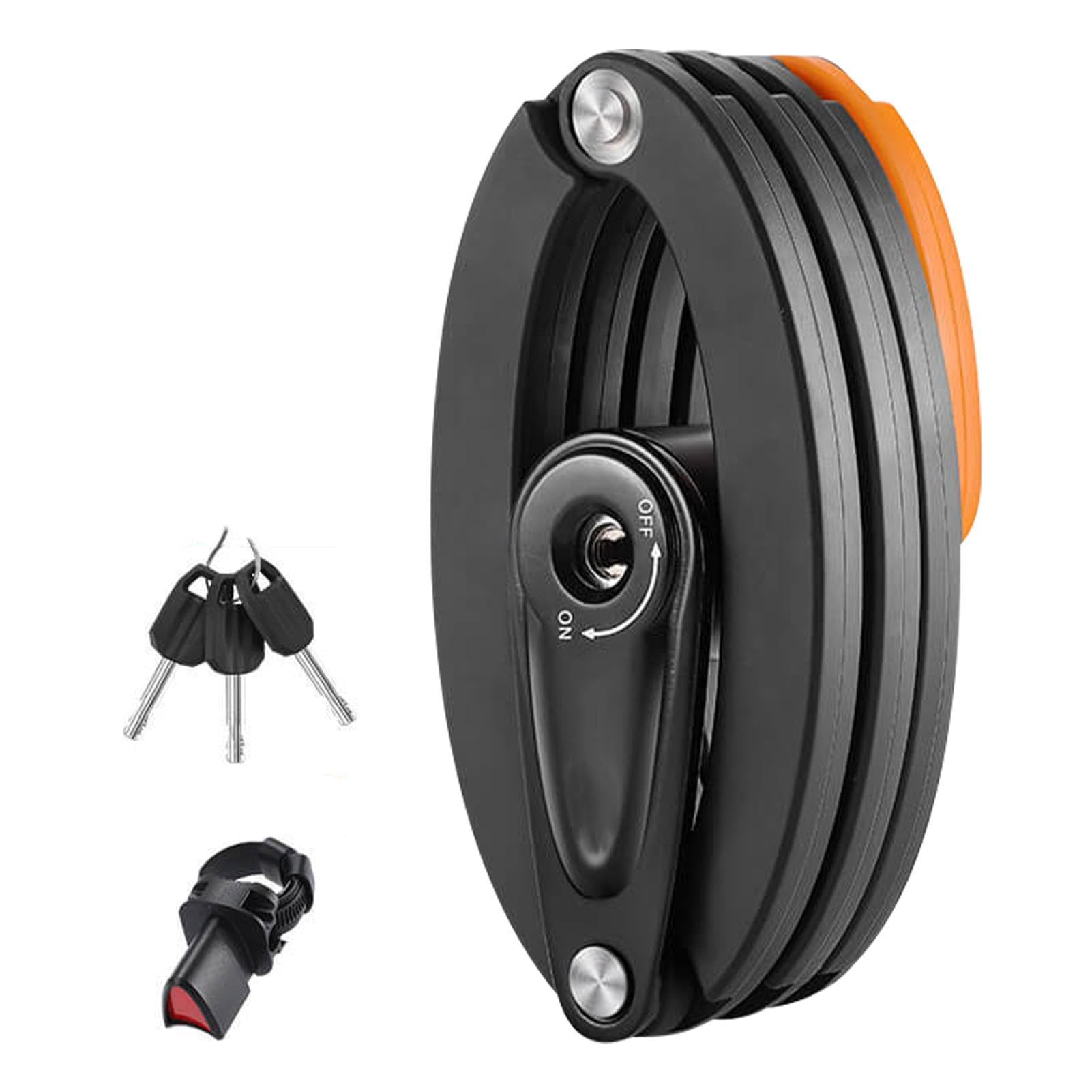 Lucchetto Per Bici Pieghevole - 75 Cm, Acciaio Temperato, Compatto, Con Supporto E 3 Chiavi, Alta Sicurezza - Foto 7