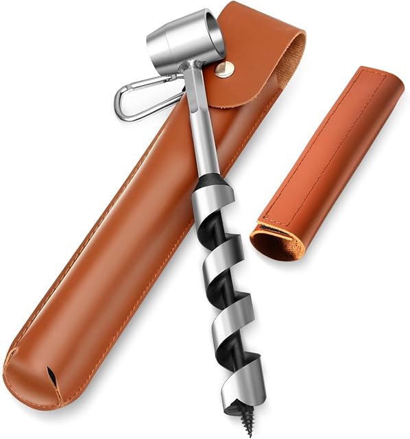 Mettre à niveau les outils de Bushcraft, 1 X 10'' Perceuse de bois d'Auger main, éponge pour le forage facile, augure d'oeil Scotch Protable, équipement de survie en plein air pour camping Backpacking randonnée