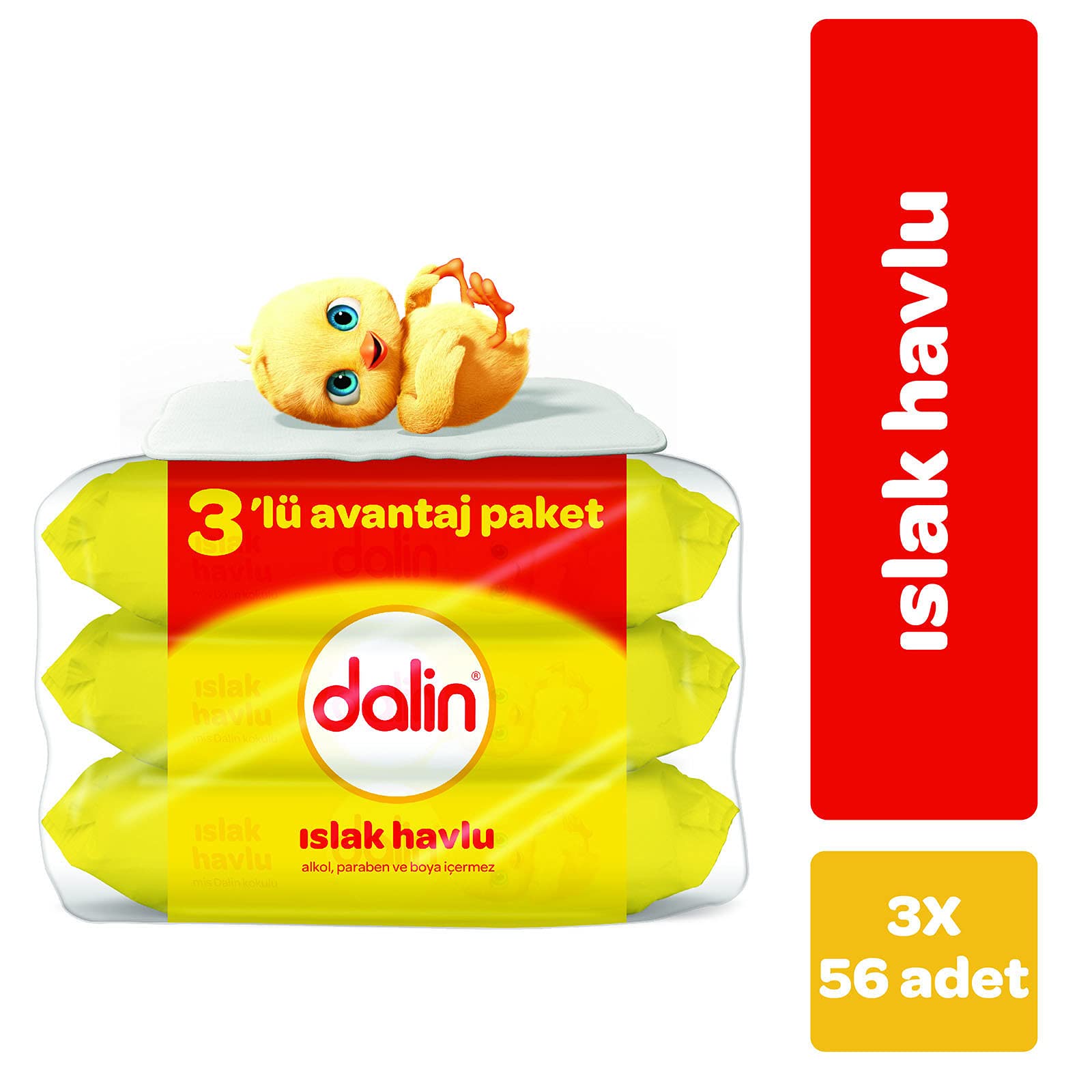 Dalin Klasik Islak Havlu 3'lü Paket (3 x 56 Adet)