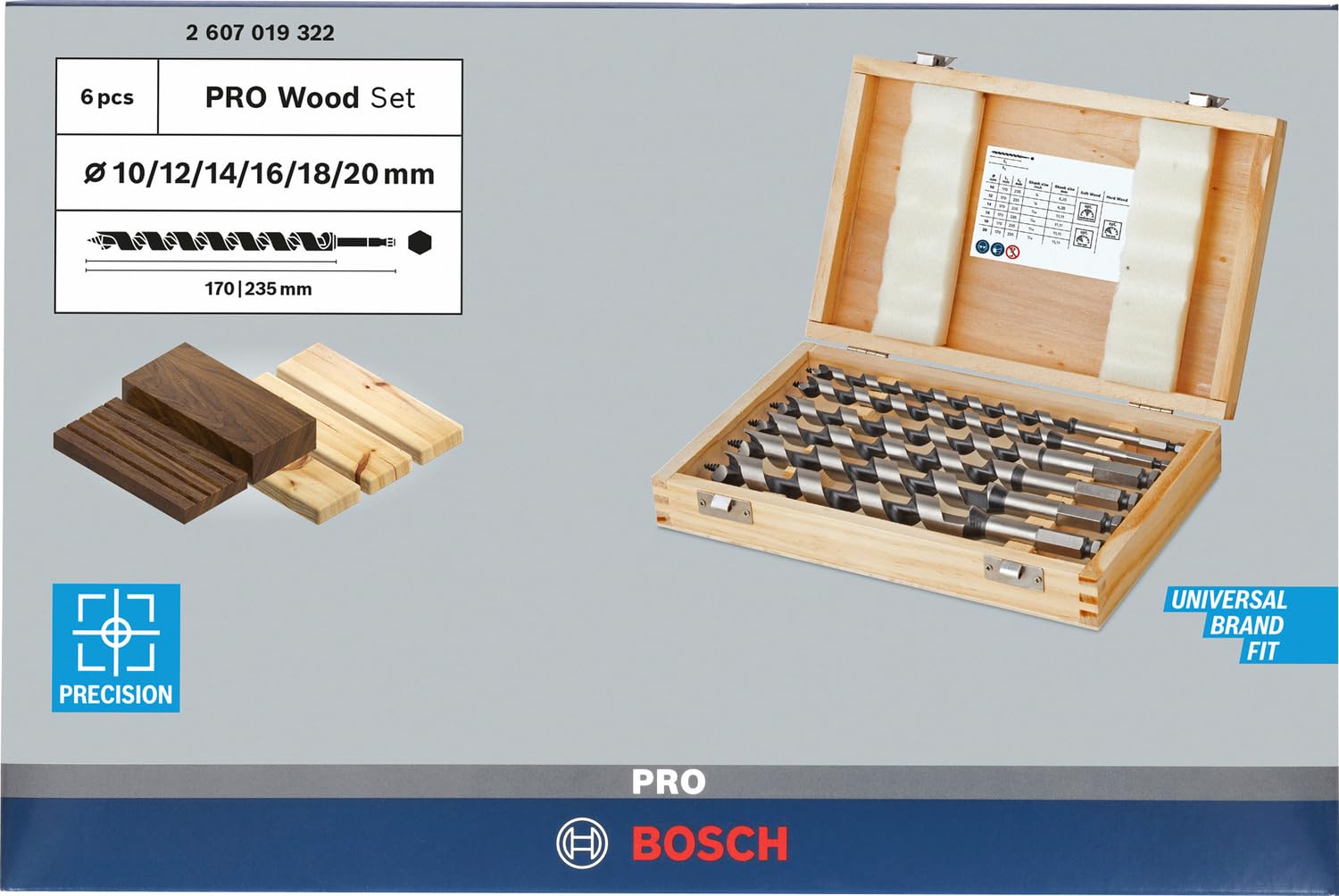 Bosch Professional 2 607 019 322 - Set de 6 brocas salomónicas - 10; 12; 14; 16; 18; 20 mm/235 mm (pack de 6), Acero Inoxidable — view 2