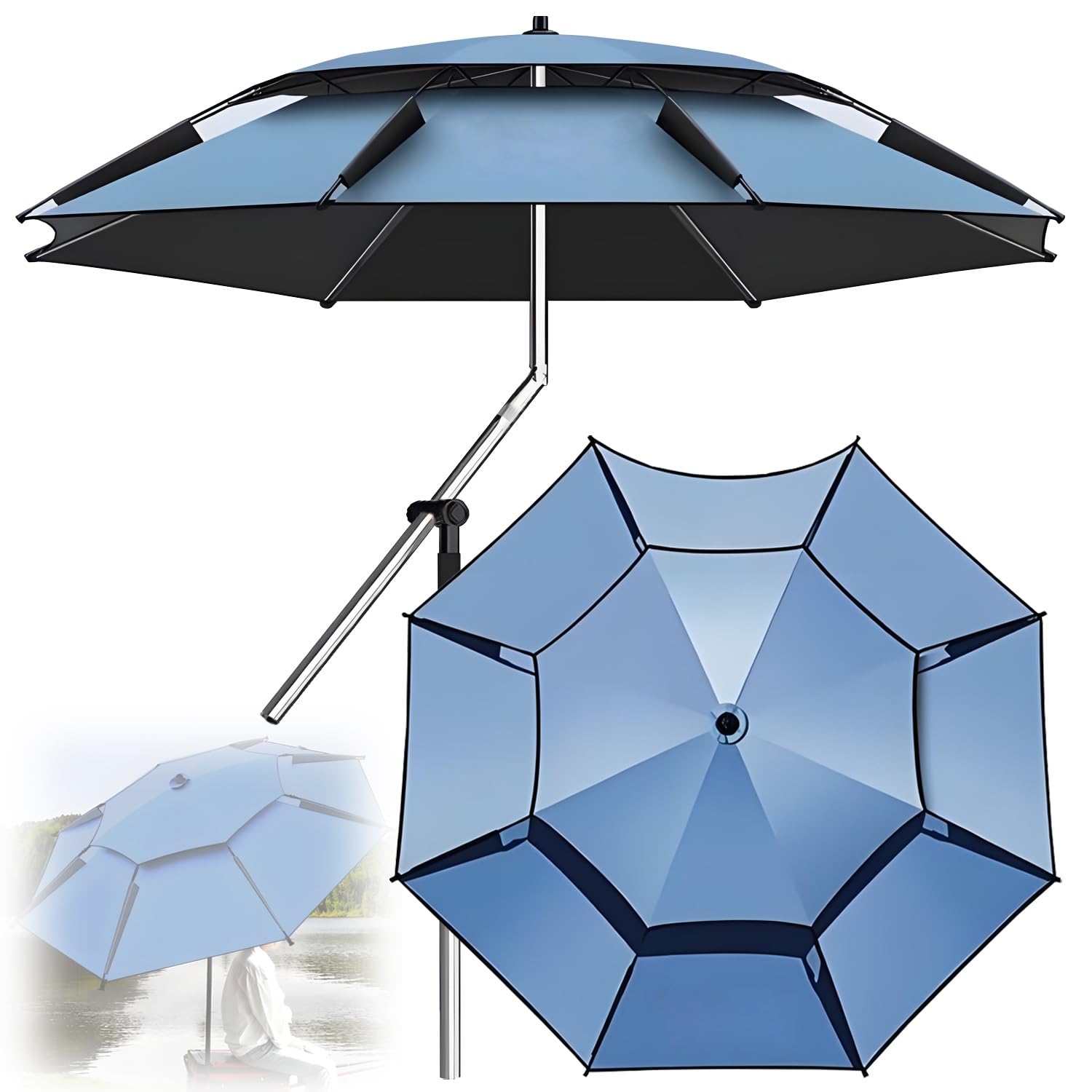 Parasol de plage inclinable 2m 2m20 2m40 réglable pour terrasse jardin