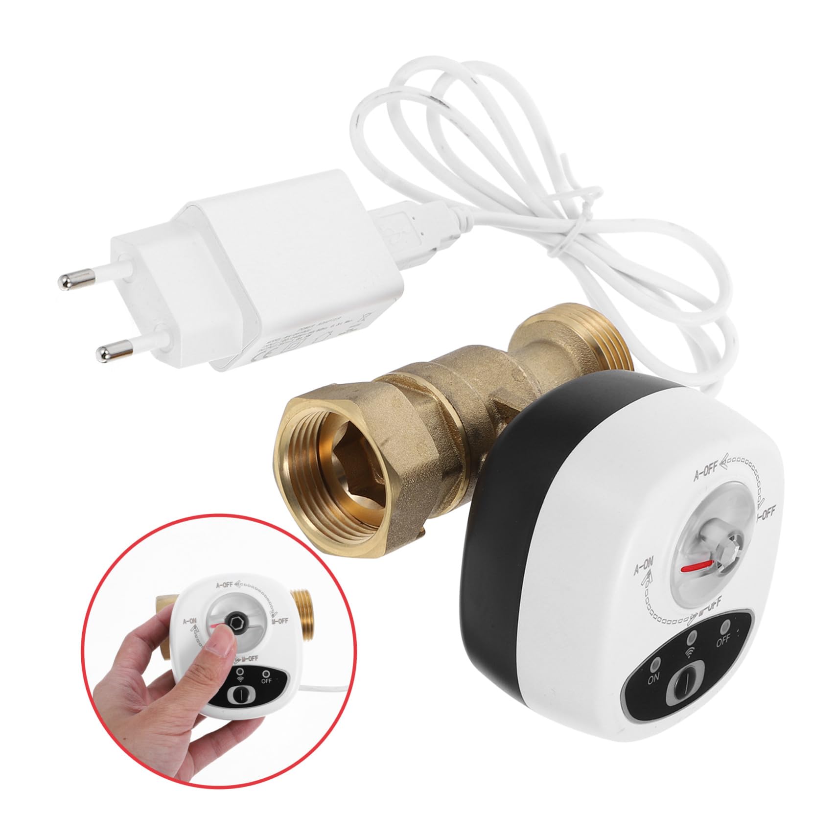 PACKOVE Válvula de Agua Inteligente Wifi Eficiencia de Ahorro de Agua con Temporizador y Alarma Material PC y Abs para Control de Riego Doméstico