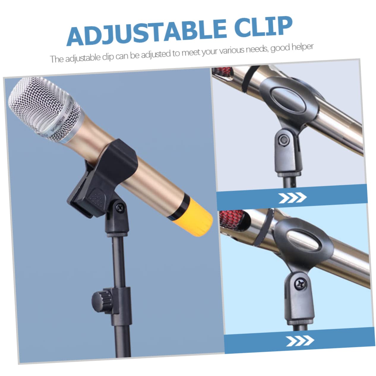 Toddmomy Mic Clamp for Stands 8pcs Adjustable Microphone Clips Plastic Anti-drop Feature