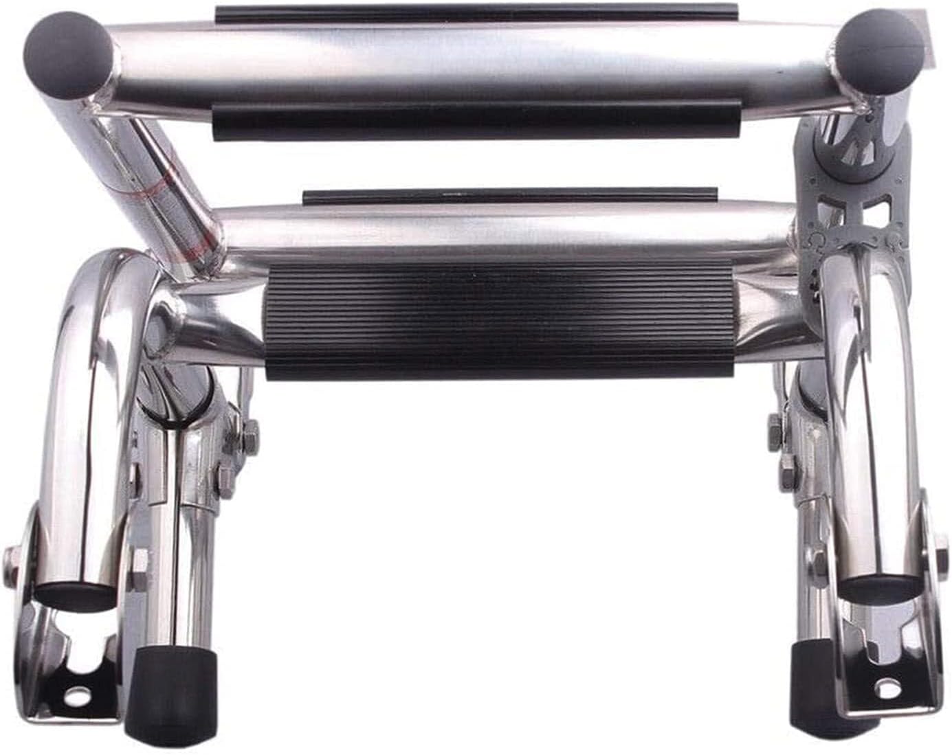 3-Step Stainless Steel Folding Boat Ladder, Transom Stern Ladder, 400lb Capacity, Polished, Telescoping, Compact (Silver 3 Steps)