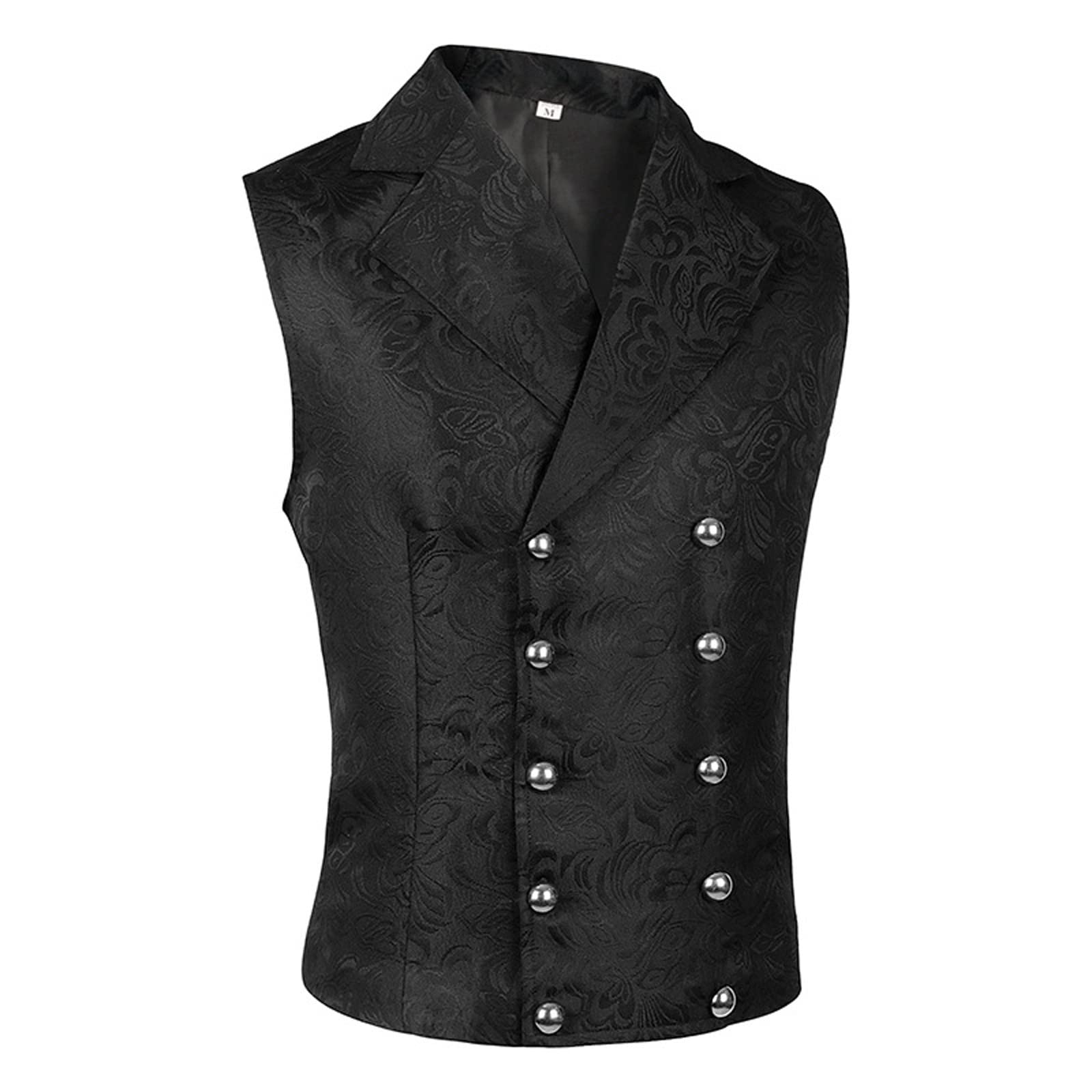Gilet 3/4 style rétro punk sans manches avec col rabattable, poignets détachés
