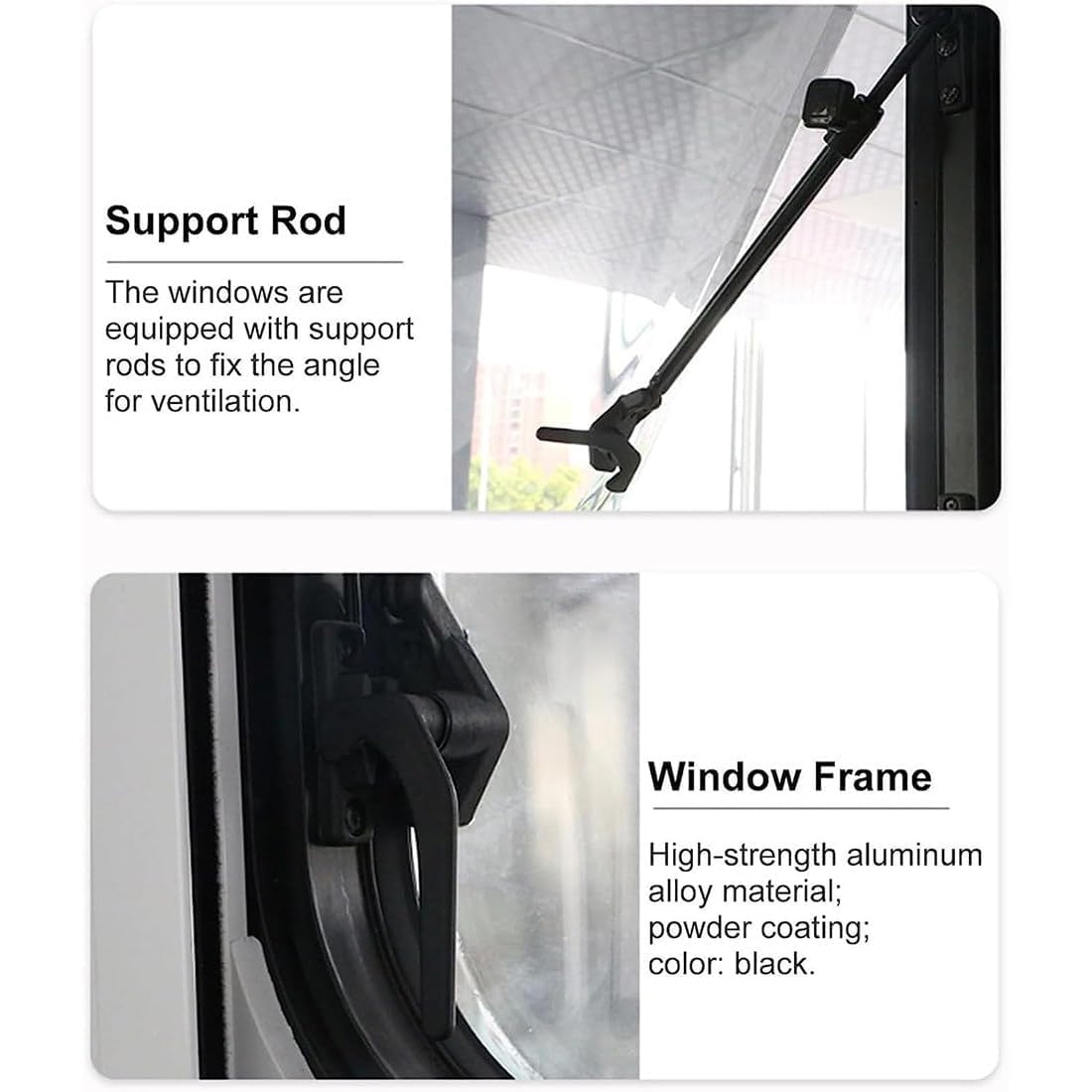 Fenêtre Universelle pour Camping-Car, Ouverture par Simple Pression, Store occultant et Protection Solaire, Angle réglable : 65°, épaisseur de paroi : 30-80 mm, pour Camping-c,700×450mm