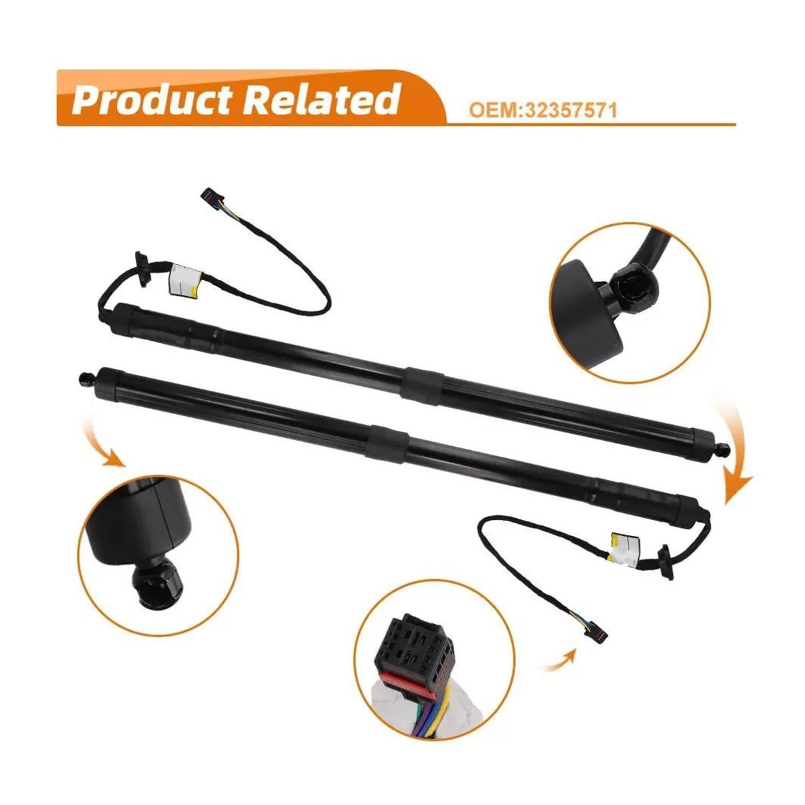 Pistoni A Gas Cofano Bagagliaio Per Volvo V60 II MK2 2018-2024 Sostituire 32357571 32384406 32296298 Alimentazione Elettrica Portellone Supporto Strut(2 pezzi)