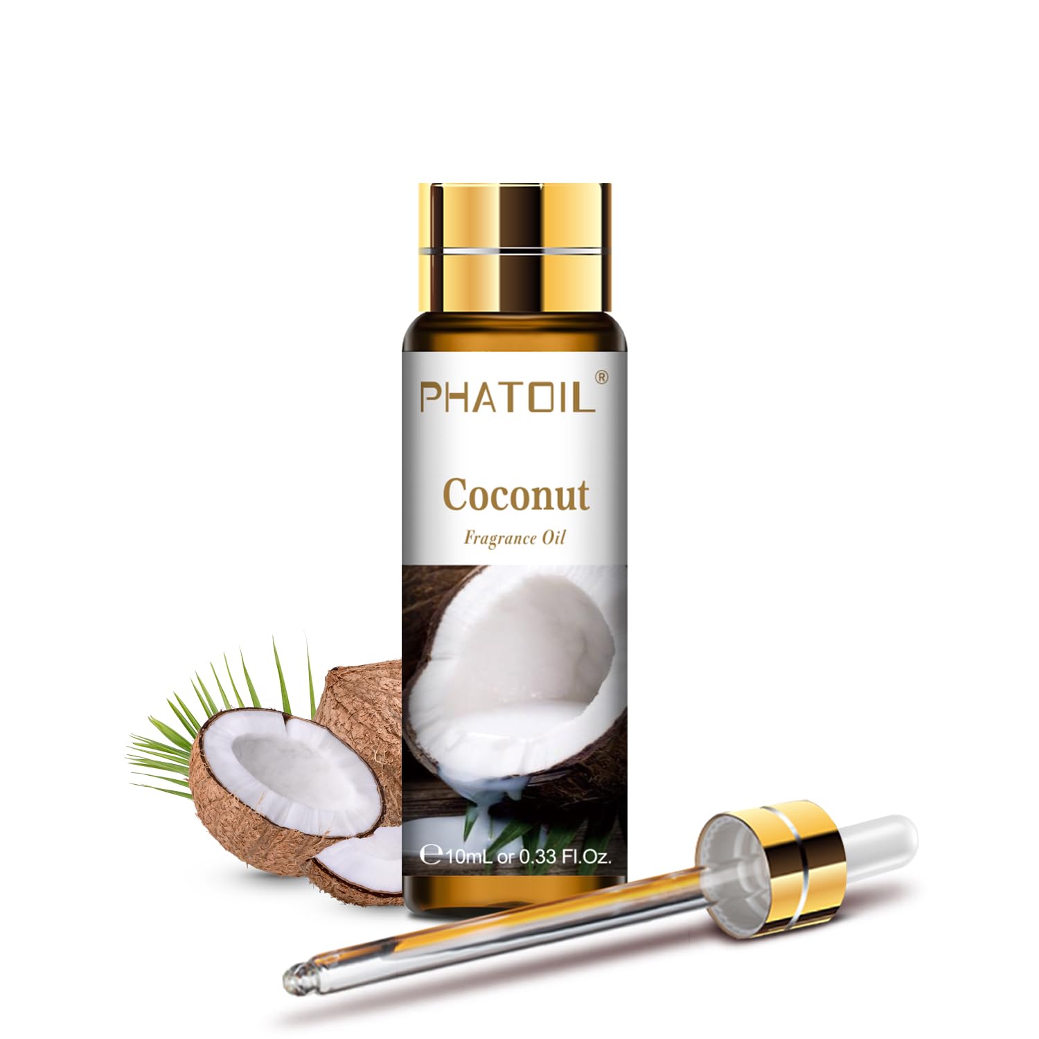 PHATOIL Aceite Esencial Coco 10 ml, Aceites Esenciales para Humidificador, Aceite Perfumado Coco para Aromaterapia, Difusor, Velas DIY