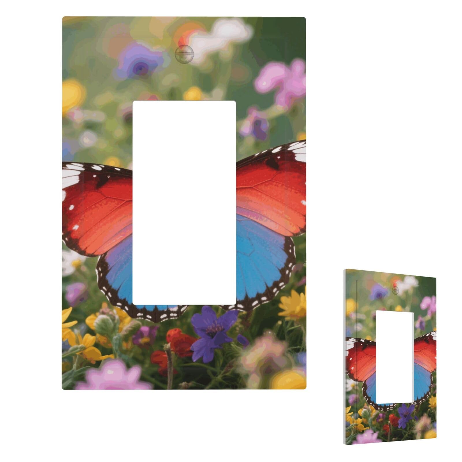 Butterfly Wall Plate Cover Modern Decorative 1 Gang Light Switch Cover Unbreakable Receptacle Outlet Covers For Living Room Bedroom Home Decor 1 Gang
