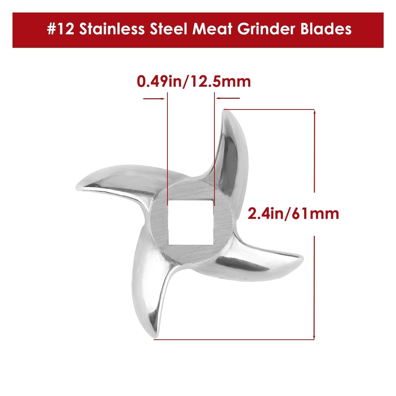 1 Uds./2 Uds. #12 Cuchilla For Picadora De Carne, Cortador De Cuchillos De Acero Inoxidable, Repuesto For Amoladoras(2 pcs)