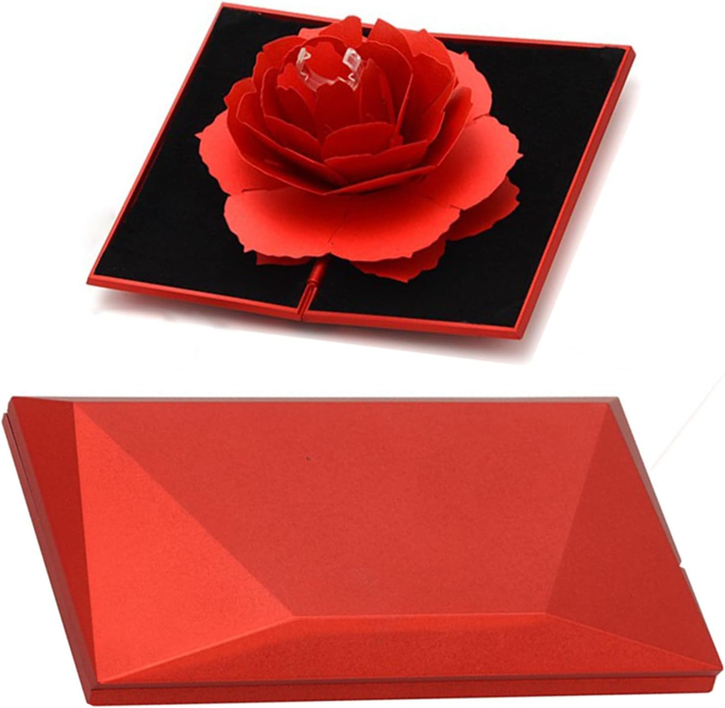 Papten Boîte à Bagues Mariage Rangement De Bijoux, Boîte à Bagues Boîte à Bijoux Pour Fiançailles Demande En Mariage Saint-Valentin (vert