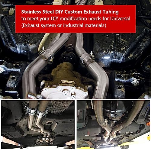 Image of 3'' Stainless Steel 409 Custom Exhaust Pipe Kit Tubing Mandrel Bend Pipe Straight & U-Bend Universal Exhaust System 8PCS