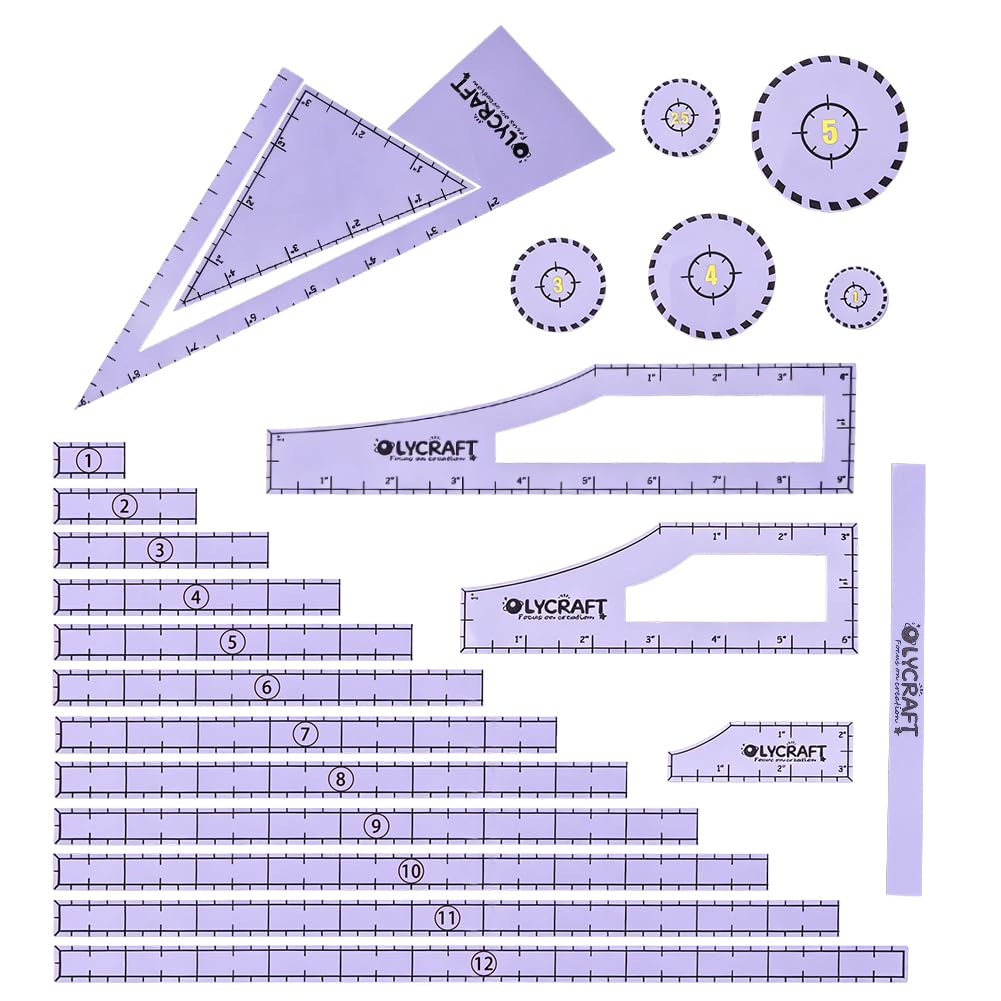 OLYCRAFT 22 Pcs Purple Objective Point Markers Acrylic Ruler Objective Makers Set War Games Measuring Ruler Round Marker Acrylic Game Accessories for Tabletop Wargames Templates Sets