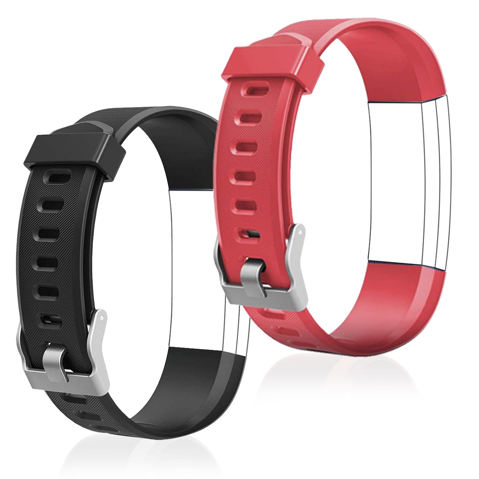 Replacement Bands for Fitness Tracker ID115Plus HR, Pedometer Wristbands, Very Fit Pro Watch Band Replacement for Activity Tracker Straps, ONLY for ID115 Plus, ID115 PlusHR (Black&red)