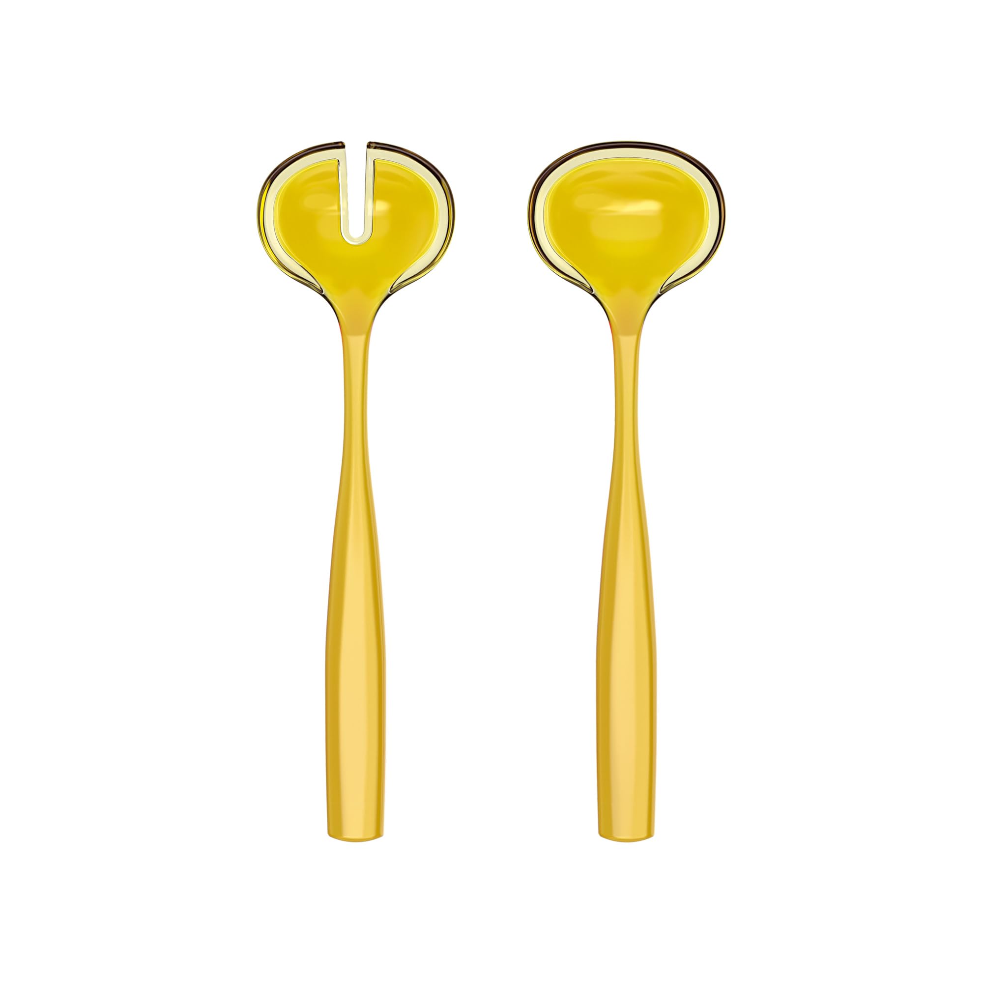 Guzzini - Salad Servers, Bio-Based Plastic, Amber, Turtleneck
