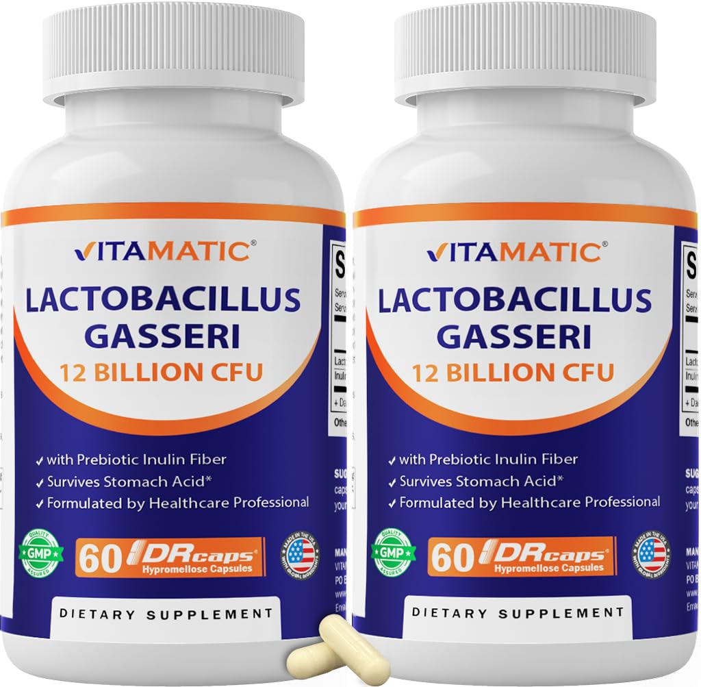Vitamatic Lactobacillus Gasseri 12 Billion CFU, 60 DR Capsules - 2 Pack