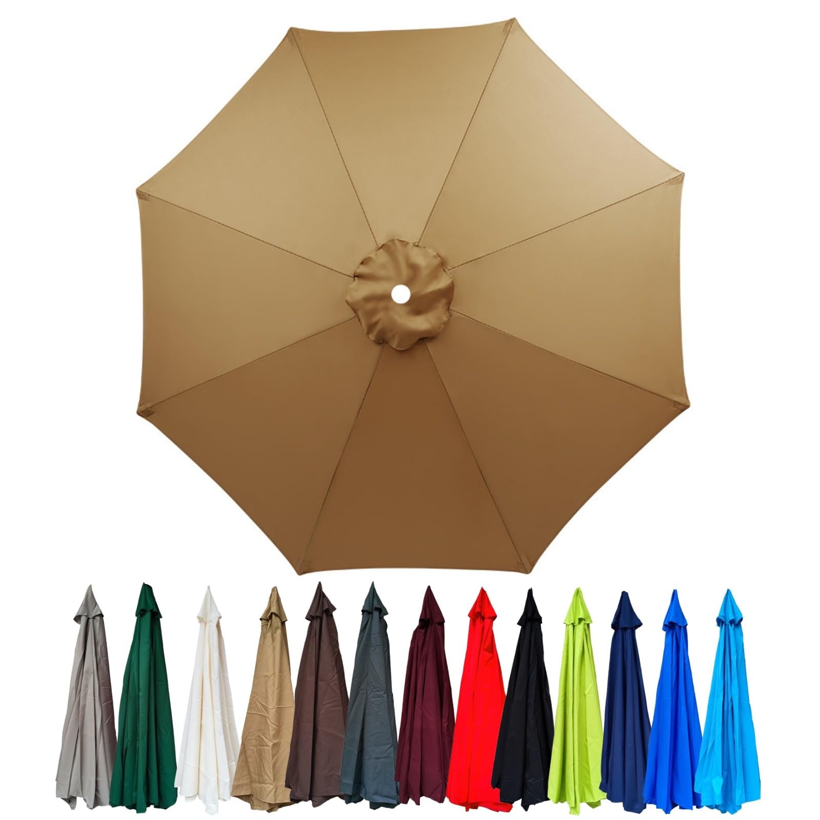 2m-3m Replacement Parasol Canopy, Umbrella Replacement Fabric, Garden Umbrella Replacement Cover, Outdoor Replacement Fabric, 6/8 Arms, replacement parasol fabric cover for Garden Umbrella