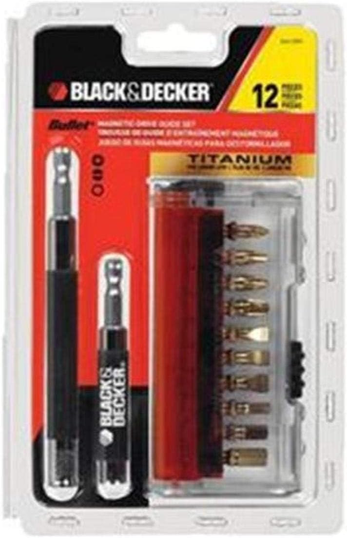BLACK+DECKER B4120M Drive Guide Sd Bit Carded-Bullet, 12-Piece