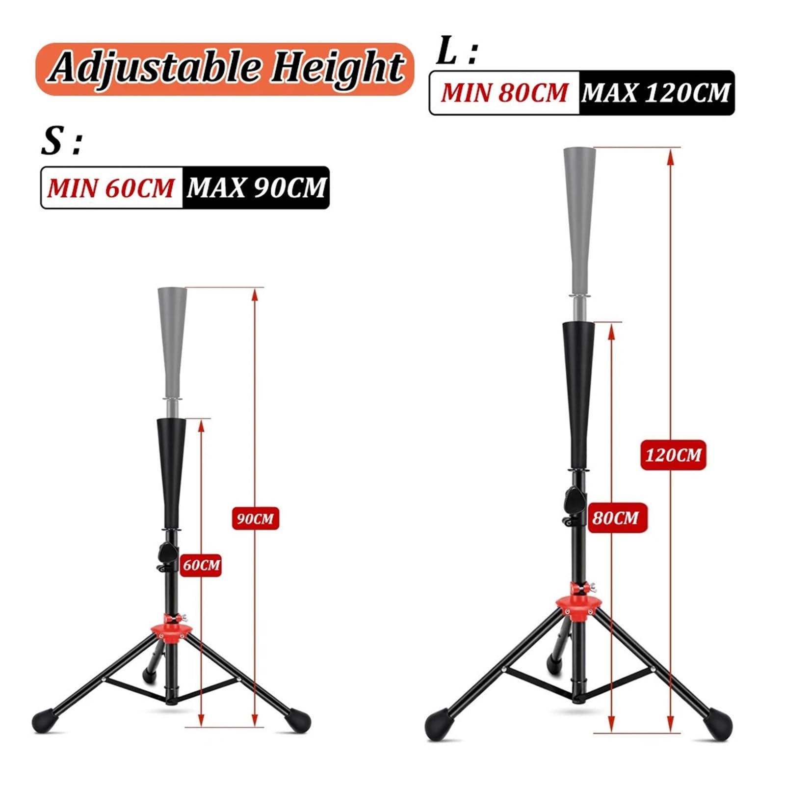 Baseball-Schlag-Tee-stativ Baseball Batting Support Tee, leicht verstellbare Höhe von 23 bis 39 Zoll for das Schlagtraining