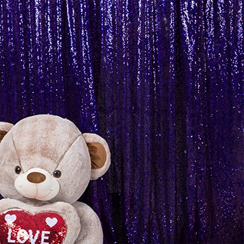 JYFLZQ Purple Sequin Backdrop Curtains 4ft x 6.5ft 1 Panel Glitter Photo Booth Backdrops Sparkly Photography Background Drapes for Parties Wedding Bridal Showers