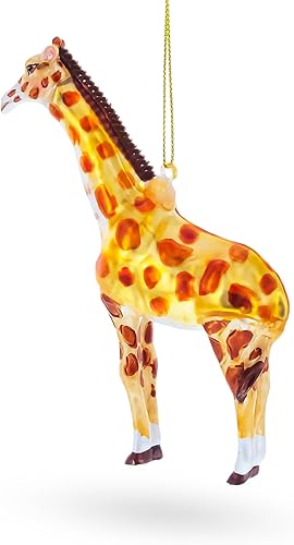 Miniatura 4 de Deslumbrante safari de jirafa con purpurina - Adorno navideño de vidrio soplado