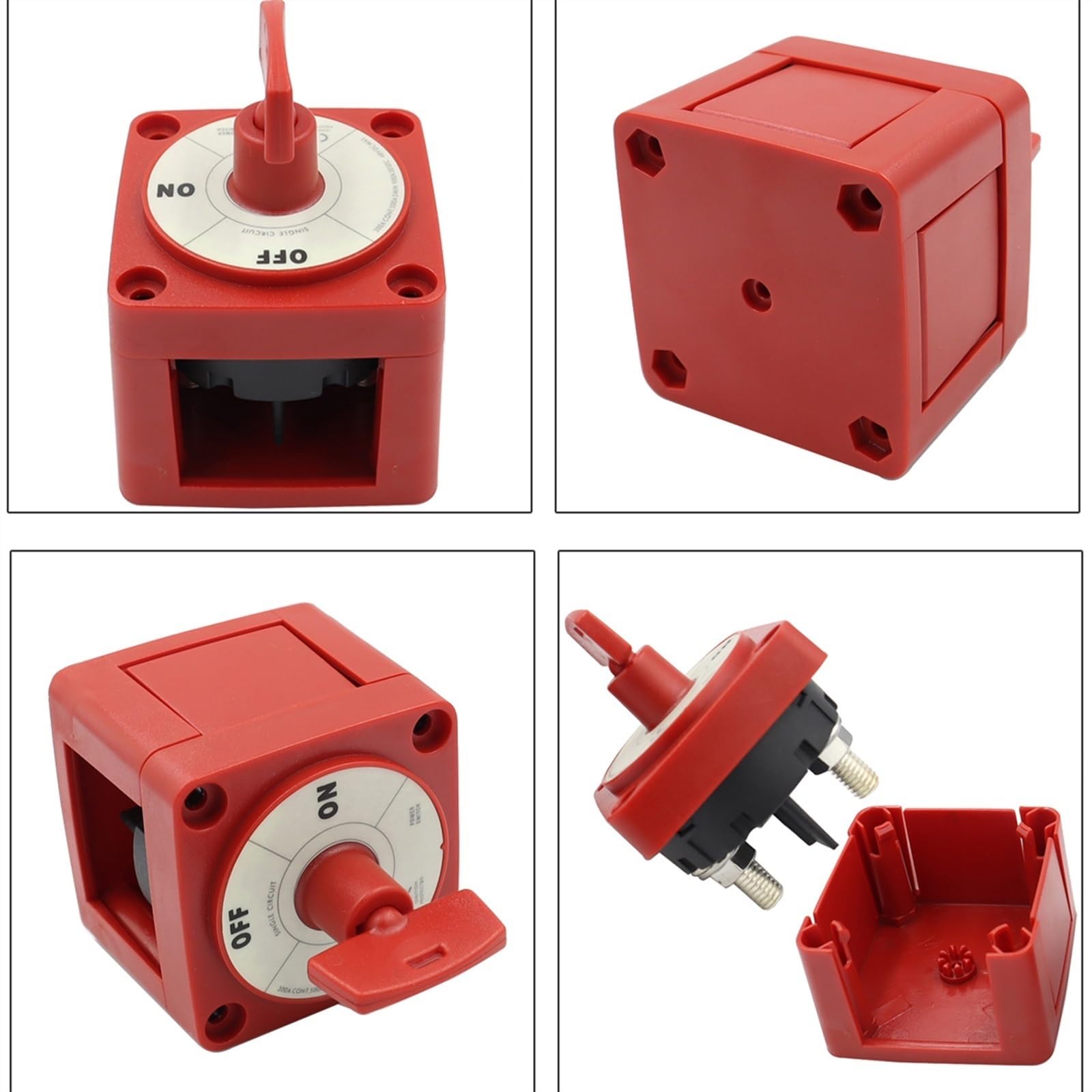 6004 M-Series Mini 48V 300Amp Impermeable RV Coche Barco Selector de batería aislador desconexión Interruptor de Circuito único con Llave de Bloqueo