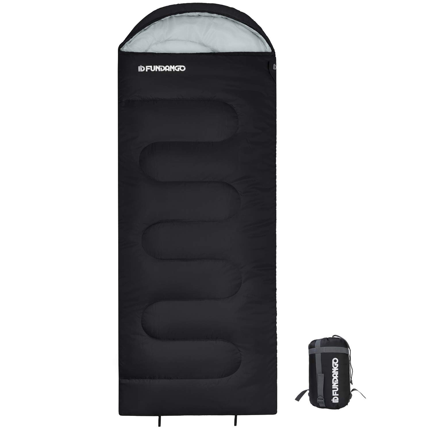 FUNDANGO XL Oversize All Weather Sleeping Bag for Adult (87''/7.25ft x 33.1''), Big Tall Man, Large Wide Lightweight Waterproof Sleeping Bag with Compression Sack for Camping, Backpacking, Hiking