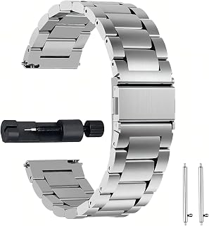 22mm Strap for Xiaomi Mi Watch S4/S3/S2/S1 Pro/S1 Active/Color/Sport/2/2 Pro, Metal Replacement Wristband for Men Women Watch Band for Redmi Watch 5 Active/5 Lite