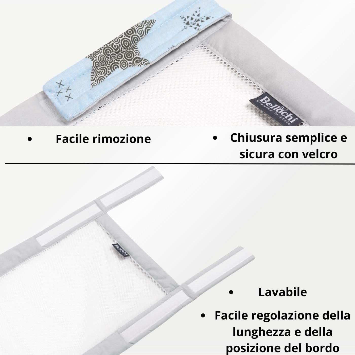 Bellochi Paracolpi Lettino 360 cm - Paracolpi Culla Universale in Morbido - Paracolpi per Letto Reversibile per Materasso 120x60 cm Rigel Star