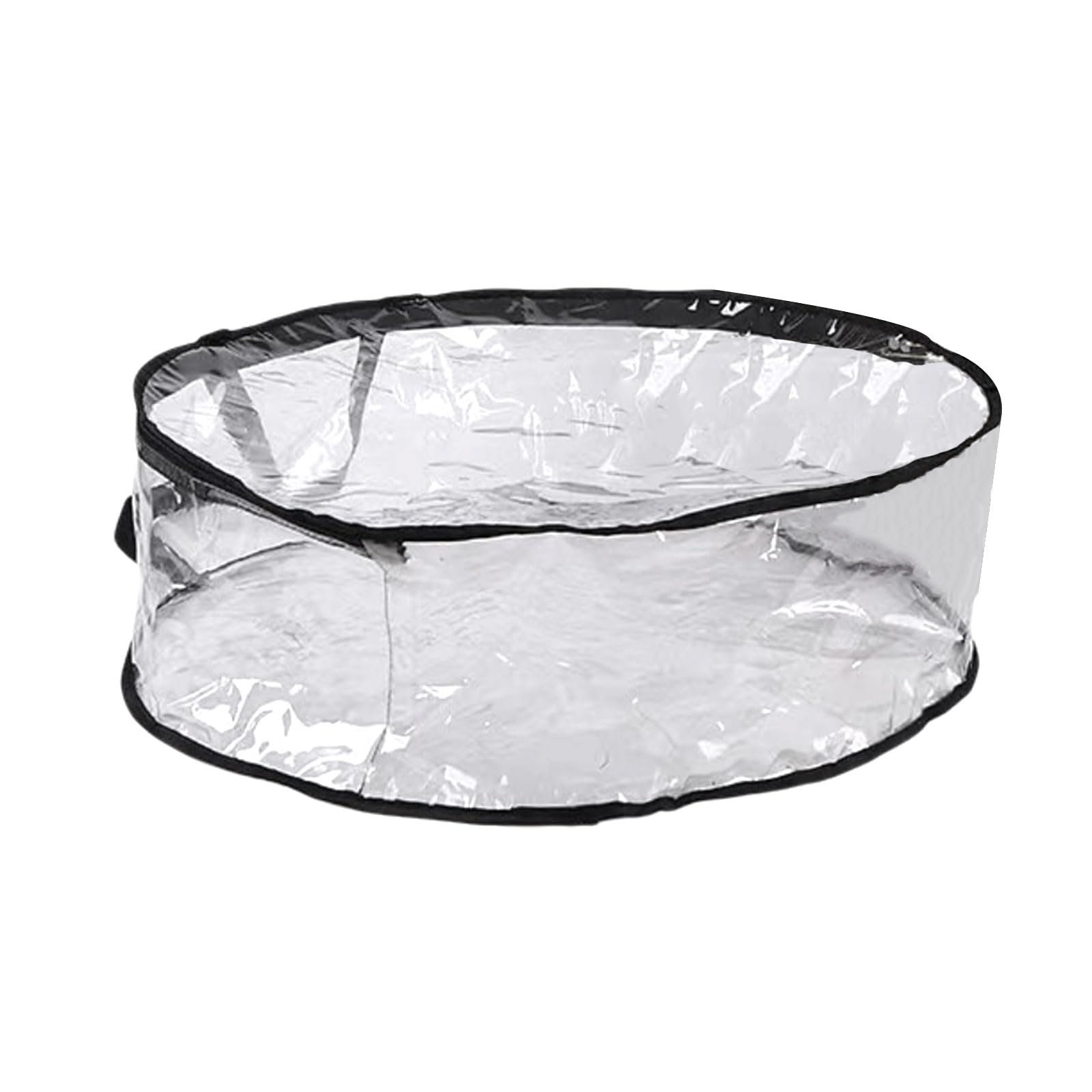 Msioytog Transparents Wreath Storage Container Zippered Holiday Garlands Organiser Round Bag for Seasonal Christmas Decoration Tear Resistant Wreath Box