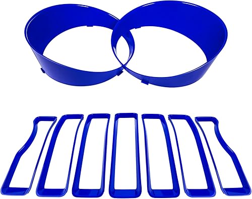 Vista 63 de Insertos de malla para rejilla delantera y cubierta de faros delanteros para Jeep Wrangler JL JLU Sport & Sport S Solo 2018-2023, accesorios Negro