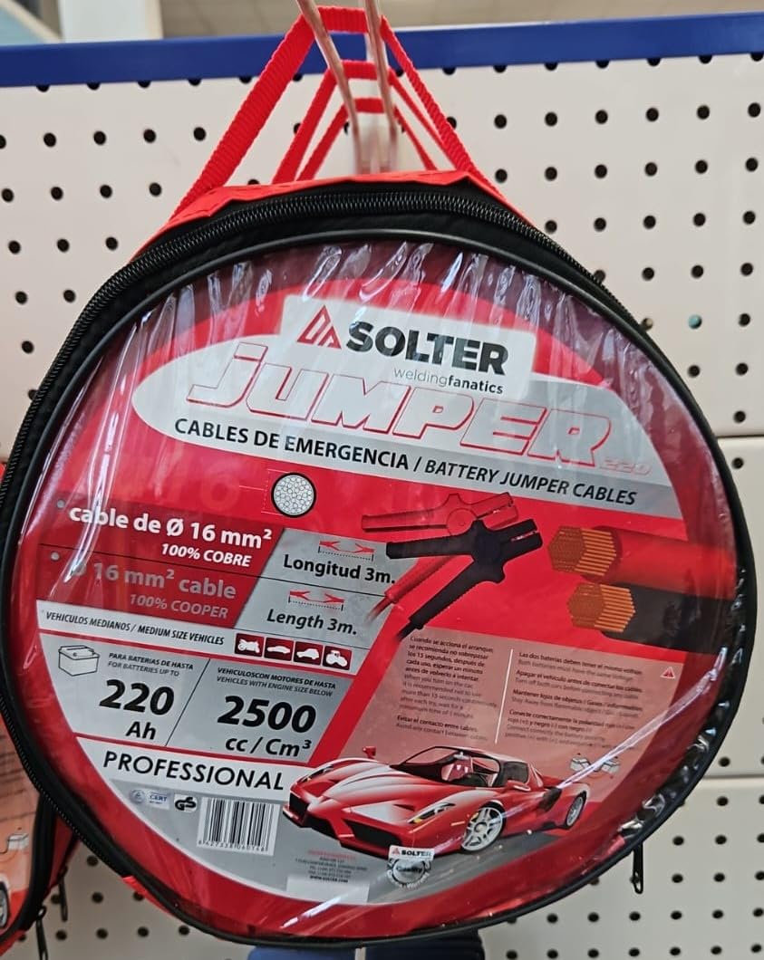 Solter - Cable arranque jumper cu16mm 220a 3m