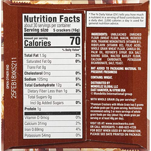 Premium Whole Grain Saltine Crackers, 1.06 Lb #TOP7