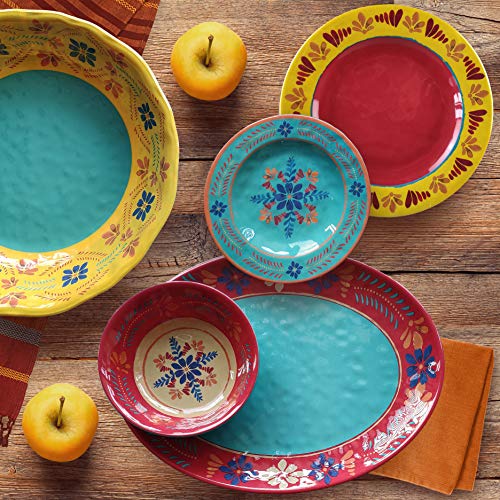 Image of Paseo Road Bonita Talavera 14 Piece Melamine Dinnerware Set
