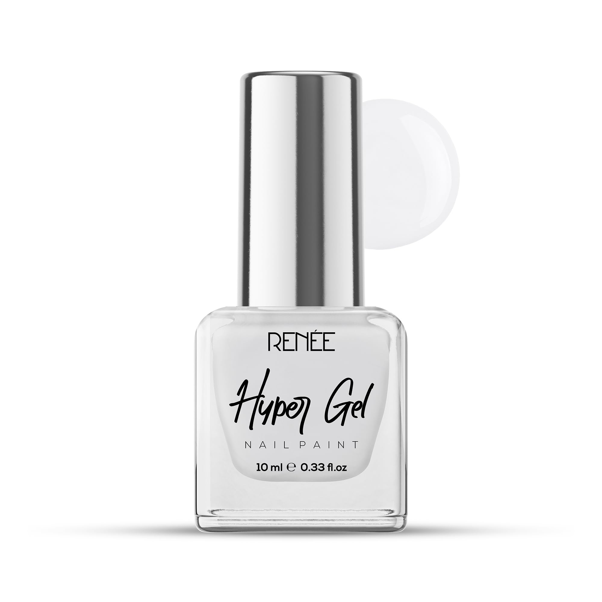 Hyper Gel Nail Paint - Ivory White 10ml, Quick Drying, Glossy Finish, Long Lasting, Chip resisting Formula with High Shine Polish, Acetone & Paraben Free