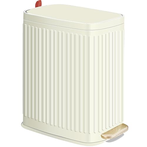 Miniatura 8 de Cubo de basura pequeño para baño con ambientador, tapa de cierre suave, 6 litros1.6 galones, de acero inoxidable con cubo interior extraíble, pedal