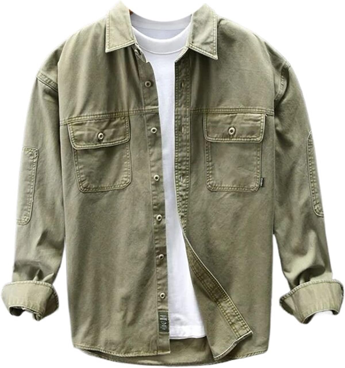 Thick Long-Sleeve Casual Cotton Shirts for Men Tops