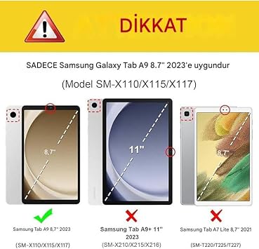 Covpor Standlı Askılı Karakterli Çocuk Kılıfı Samsung Galaxy Tab A11 / A9 8.7 inç ile uyumlu - Astronot
