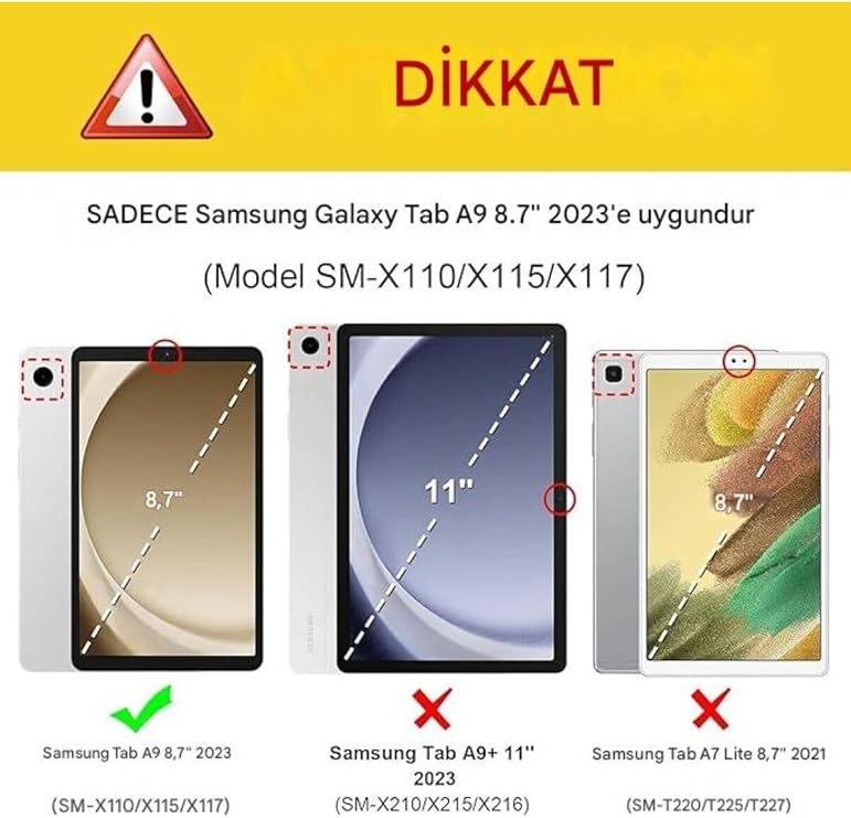 Covpor Standlı Askılı Karakterli Çocuk Kılıfı Samsung Galaxy Tab A11 / A9 8.7 inç ile uyumlu - Astronot